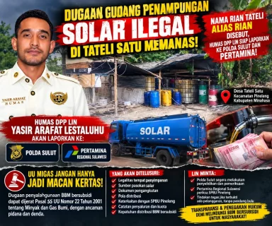 LIN Desak Audit Penyaluran Solar SPBU Pineleng, Dugaan Keterkaitan Masih Perlu Dibuktikan