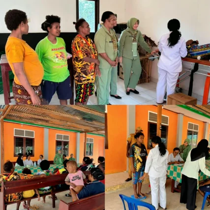 Masyarakat sehat dan Sejahtera jadi harapan persit KCK Cabang XVII Kodim Mansel dalam kegiatan TMMD ke 130