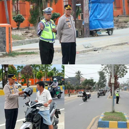 Wakapolda Papua Barat Daya Turun Langsung ke Lapangan, Laksanakan Gatur Pagi dan Sosialisasi kepada Pengendara