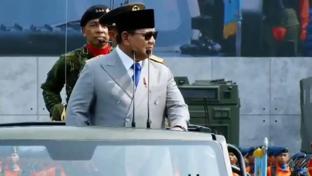 Prabowo Pimpin Upacara HUT ke-81 TNI di Cilangkap, SBY dan Jokowi Hadir