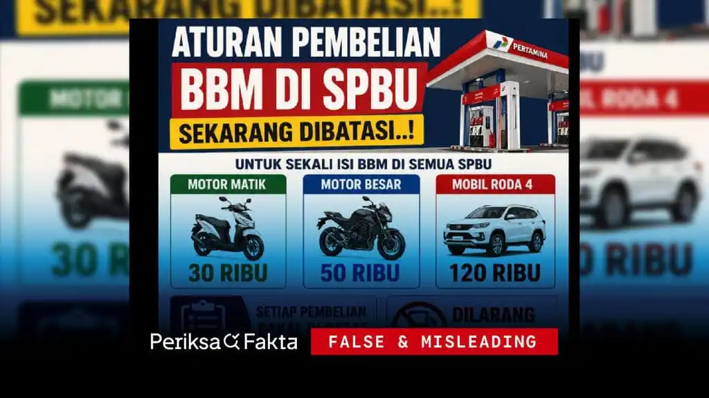 Klaim Keliru tentang Pembatasan Pembelian BBM Subsidi di Seluruh Indonesia