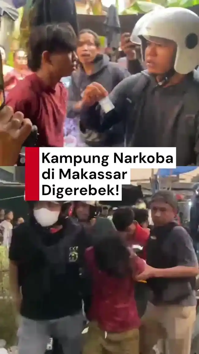 Penggerebekan Kampung Narkoba di Makassar Berujung Penangkapan 104 Orang
