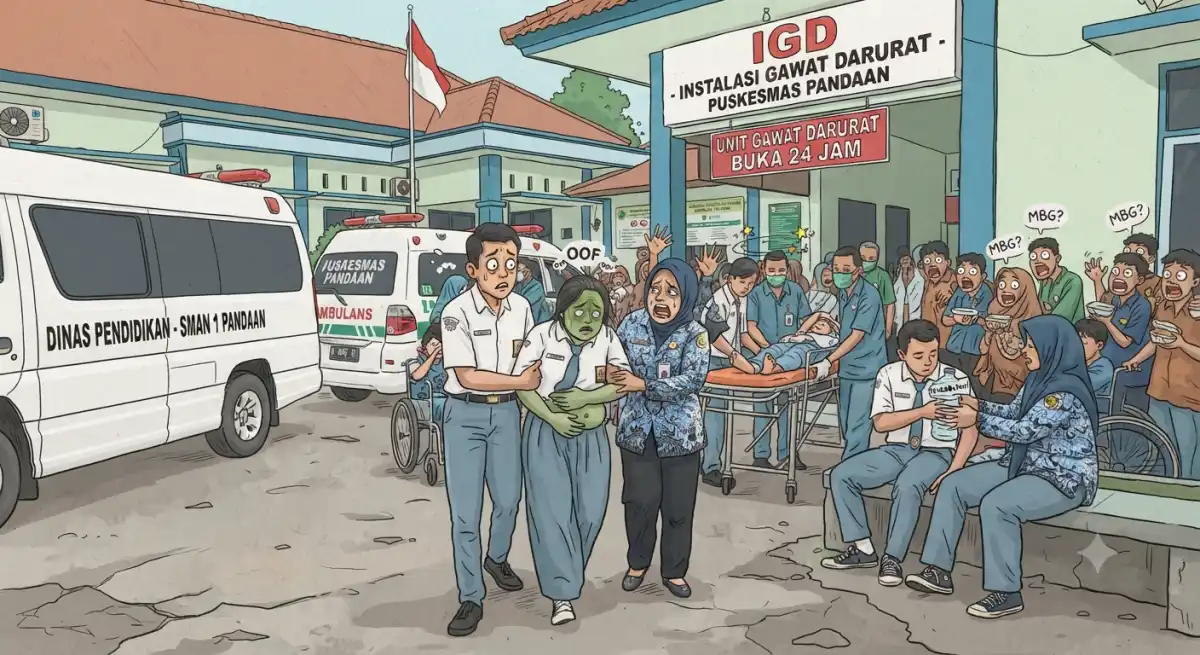 Belasan Siswa SMAN 1 Pandaan Diduga Keracunan Setelah Menyantap Menu MBG