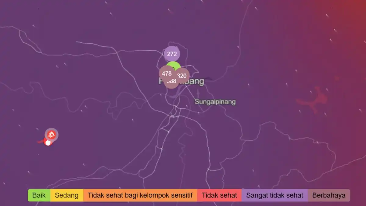 Dampak Karhutla terhadap Udara Palembang dan Balikpapan pada 13 Oktober 2026