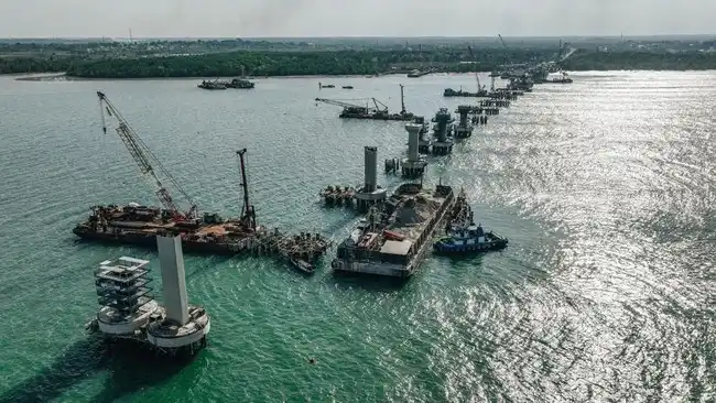 Progres Jembatan Pulau Laut Tanah Bumbu Melampaui Target Pembangunan