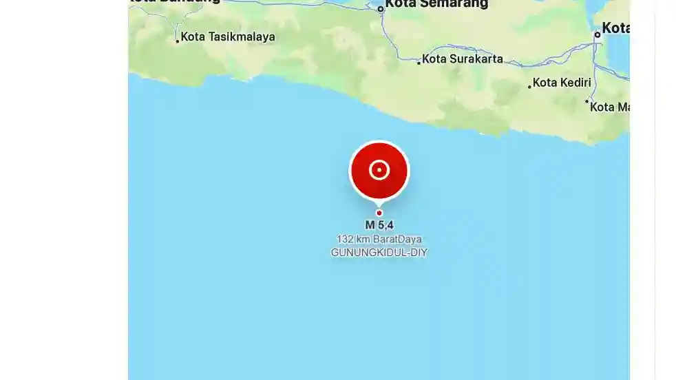 Gempa M5,4 Guncang DIY, BMKG Catat Getaran Susulan di Selatan Gunungkidul