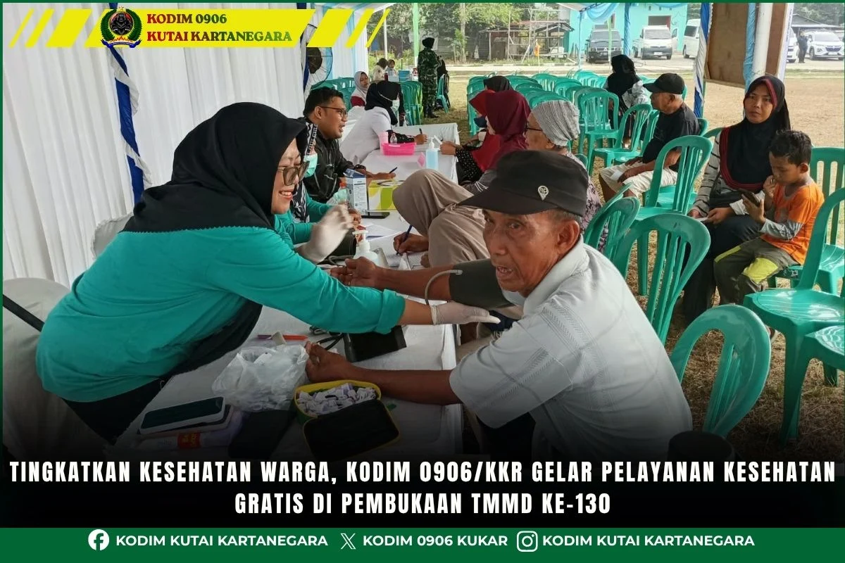 Tingkatkan Kesehatan Warga, Kodim 0906/Kkr Gelar Pelayanan Kesehatan Gratis di Pembukaan TMMD ke-130